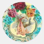 STORK BABY SHOWER 2 yellow Round Stickers