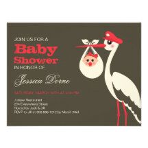 Stork Baby Shower Invitation