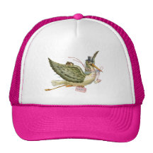 STORK BABY SHOWER MESH HATS