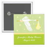 Stork Baby Shower Pin - Green
