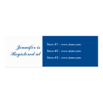 Stork Baby Shower Small Registry Card - Blue business cards