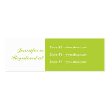 Stork Baby Shower Small Registry Card - Green Business Card