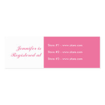 Stork Baby Shower Small Registry Card - Pink Business Card Templates