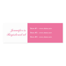 Stork Baby Shower Small Registry Card - Pink Business Card Templates
