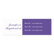 Stork Baby Shower Small Registry Card - Purple Business Card Templates