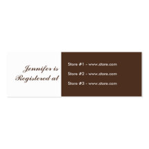Stork Baby Shower Small Registry - Green/Brown Business Card Templates