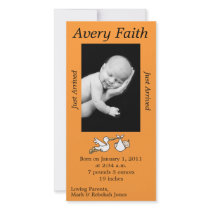 Stork Birth Announcement, 4x8 Vertical