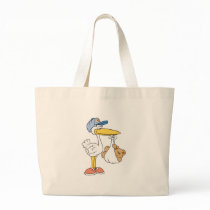 Stork Bringing Baby Bear Canvas Bags