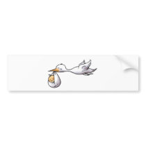 Stork carring a baby, baby shower