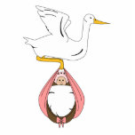 Stork Carrying Baby Pink photo sculptures