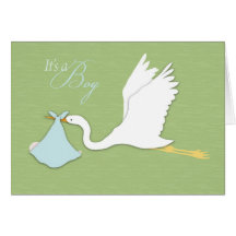 Stork Delivers Boy Card