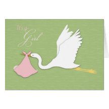 Stork Delivers Girl Card