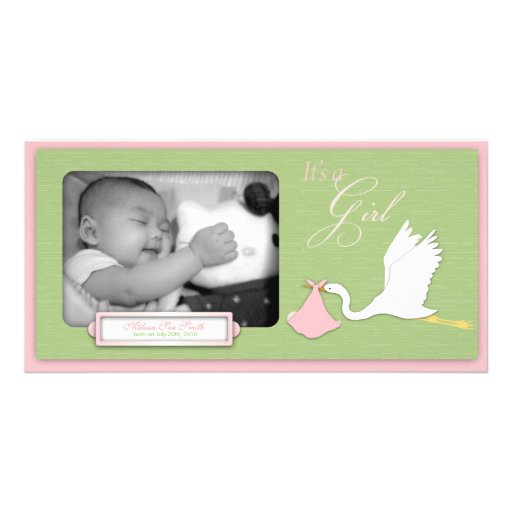Stork Delivery Girl Photo Card