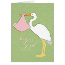 Stork Girl Card