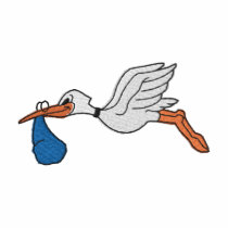 Stork with Baby embroidered shirts