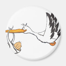 Stork with Baby - Gift for Parents to be Fridge Magnets