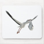 Stork with Bundle on White Mouse Pads