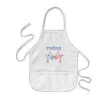 Stork with Twins Aprons