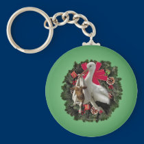 stork_xmas_wreath_rnd_ornament keychains