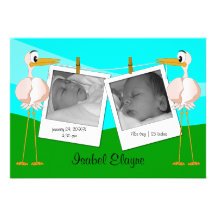 Storks n Polaroid Photo  Birth Announcements
