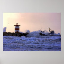 Storm at Scheveningen in the Netherlands Print