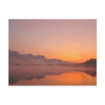 Stormfront coming, orange sunrise at lake post card