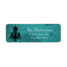 Stormy Day Teal Chandelier Address Labels