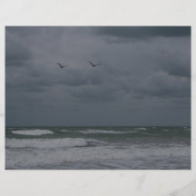 Stormy ocean with birds flying full colour flyer