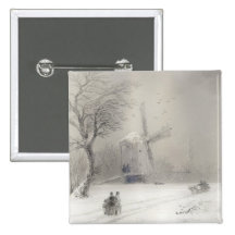 Stormy Seas off a Rocky Coast  Ivan Aivazovsky sea Pinback Button
