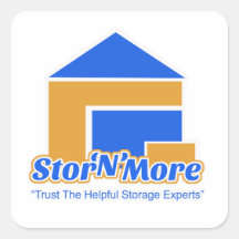 Stor'N'More Storage Logo Square Sticker