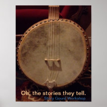 Story Gourd Poster- Rooster Bass Banjo