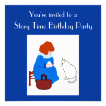 Story Time Kid's Birthday Party Custom Invites