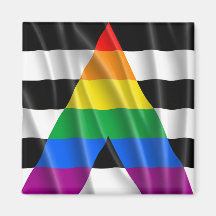 STRAIGHT ALLY FLAG WAVY DESIGN REFRIGERATOR MAGNETS