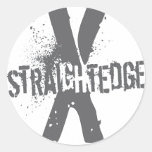 Straight Edge X dark grey Stickers