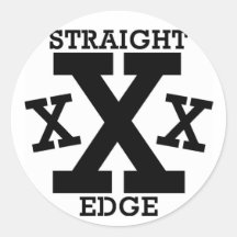 Straight edge xxx round stickers