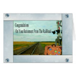 Straight Railroad Tracks and Crossing with a Bag Cards