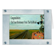 Straight Railroad Tracks and Crossing with a Bag Cards