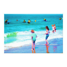 Strand Scheveningen. Door FransJonker. Stretched Canvas Afdruk
