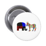 Strange Bed Fellows : POLITICS Elephant n Donkey Pinback Button