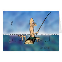 Strange Day Fishing Cartoon Blank Inside Card