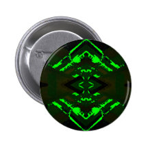 Strange Green Alien Design Button