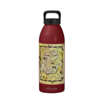 Strange Island Treasure Map Water Bottle