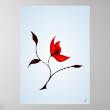 Strange Red Flower Print