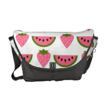 Strawberries and Watermelon Messenger Bag