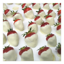 Strawberries dipped in white chocolate photo print