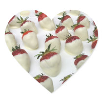 Strawberries dipped in white chocolate stickers