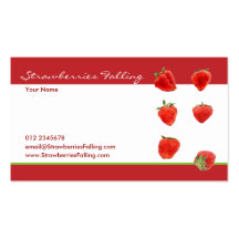 Strawberries Falling Business Card