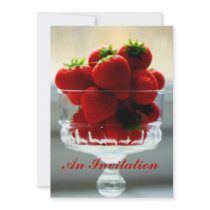 Strawberries in a Bowl Invitation