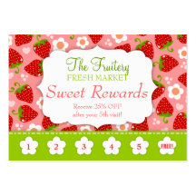 Strawberries Rewards Promo Punch Card Business Card Templates