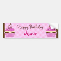 Strawberry and Chocolate Cupcake Bumper Stickers